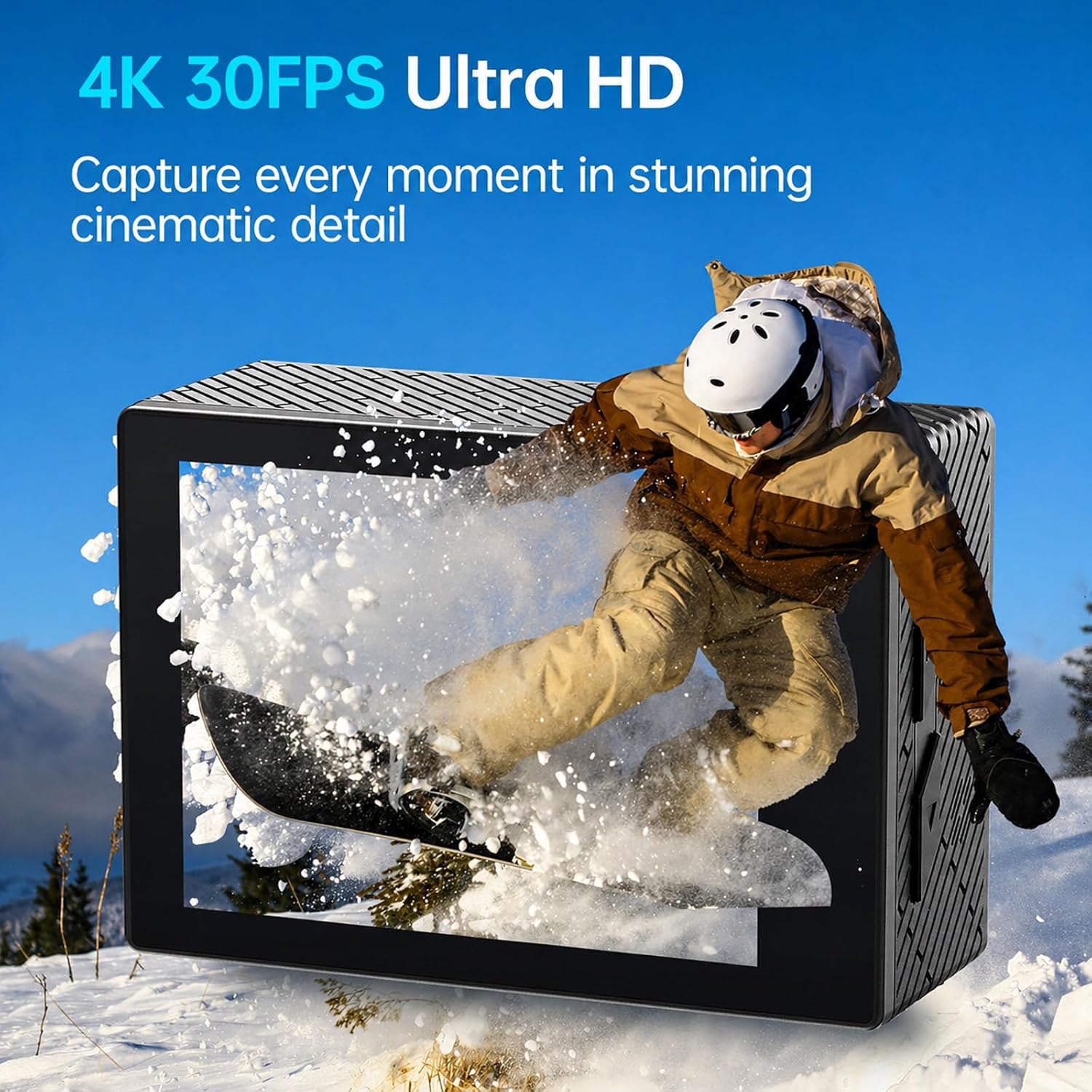 Action Camera 4K Waterproof Camera 20MP with Touch Screen Underwater Camera 131FT with EIS for Snorkeling Helmet Bike 170° Wide Angle Remote WiFi 5XZoom - Image 2