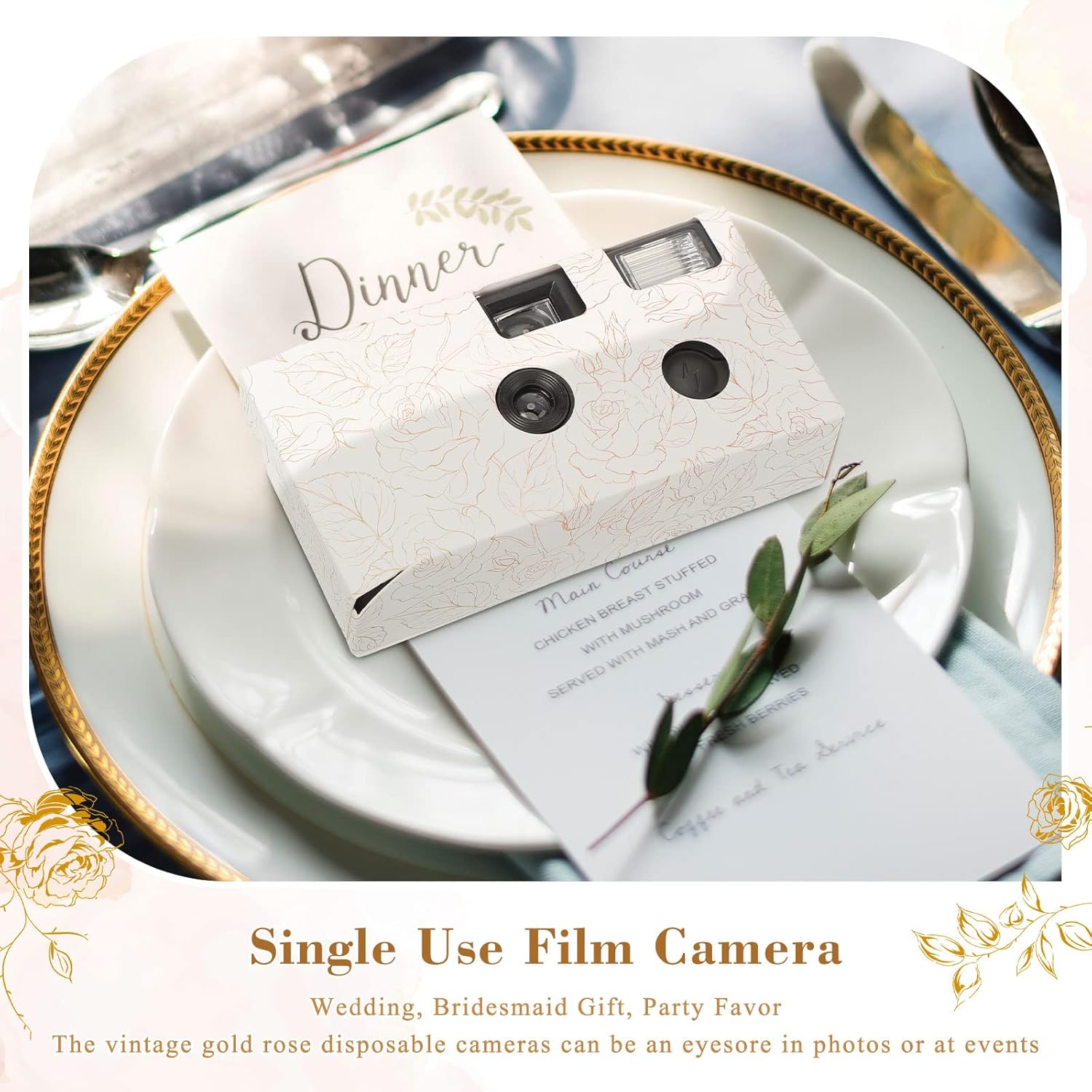 Zhengmy 4 Pack Disposable Camera for Wedding,34mm Single Use Camera with Flash One Time for Gathering Wedding Anniversary Travel Party Supply(Fresh Style, Black White Film) - Image 5