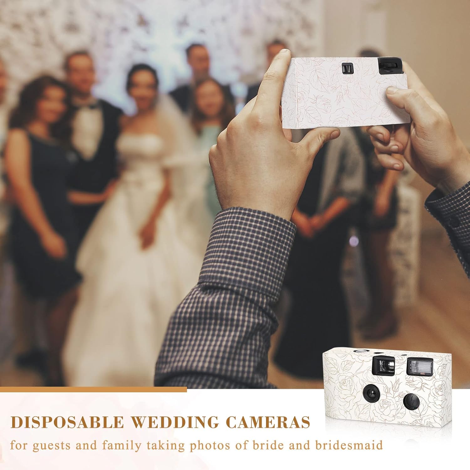 Zhengmy 4 Pack Disposable Camera for Wedding,34mm Single Use Camera with Flash One Time for Gathering Wedding Anniversary Travel Party Supply(Fresh Style, Black White Film) - Image 6